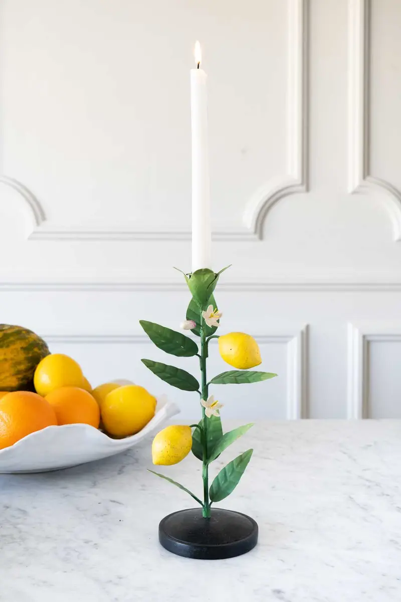 Candelabro De Metal Con Limones