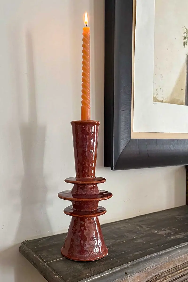 Candelabro Malva Diseño Platillos Escalonados Bajos
