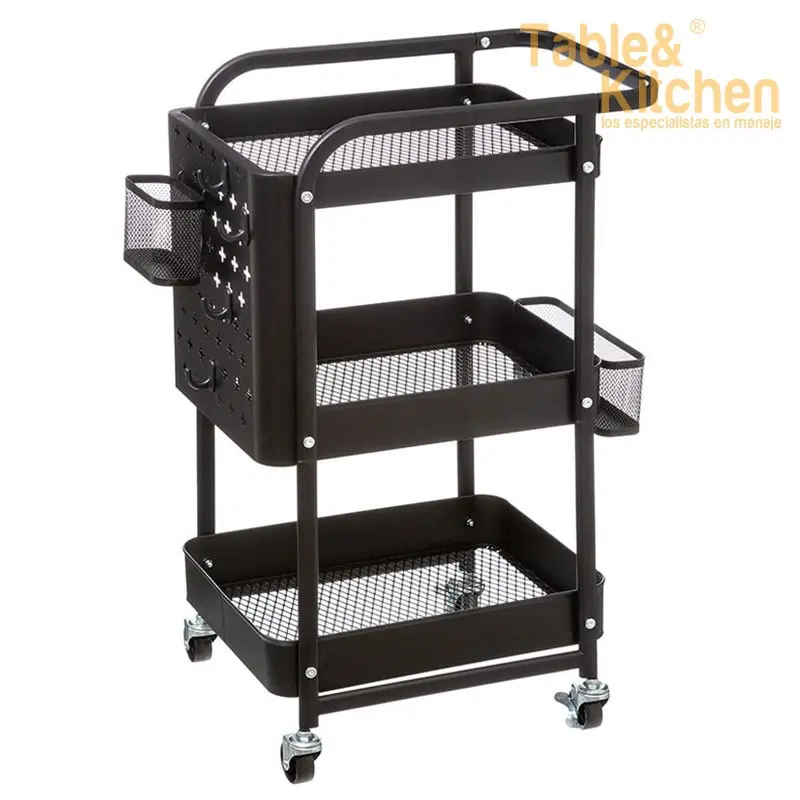 CARRITO AUXILIAR 52,8X30XH.76CM. NEGRO