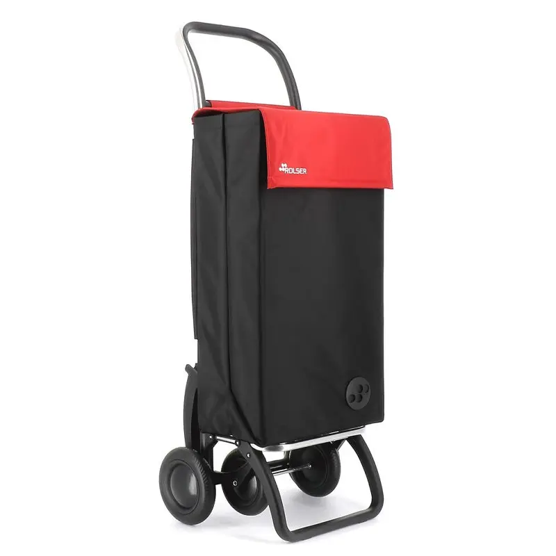 CARRO COMPRA 4 RUEDAS MF  NEGRO/ROJO