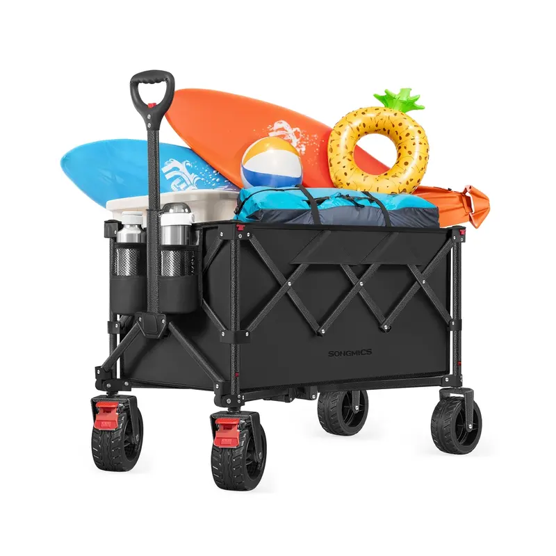 Carro plegable con asa para transporte en exteriores