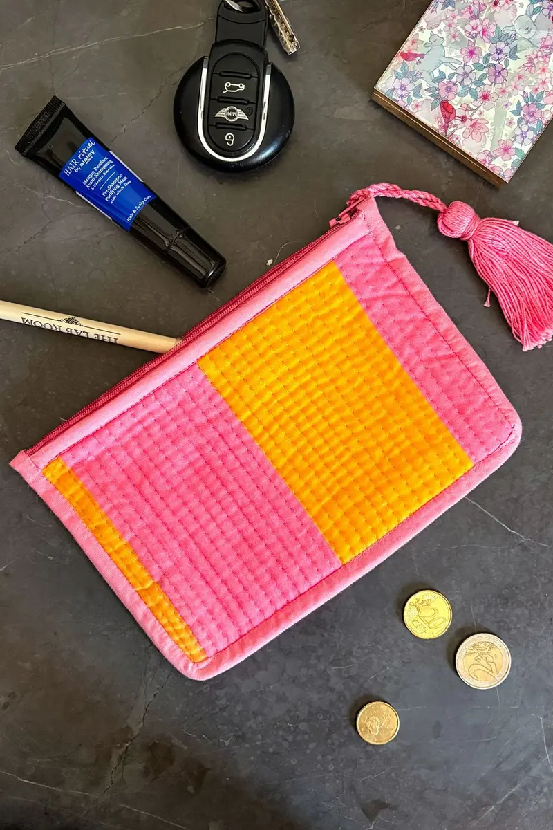 Cartera Pequeña Rayas Rosas & Naranjas