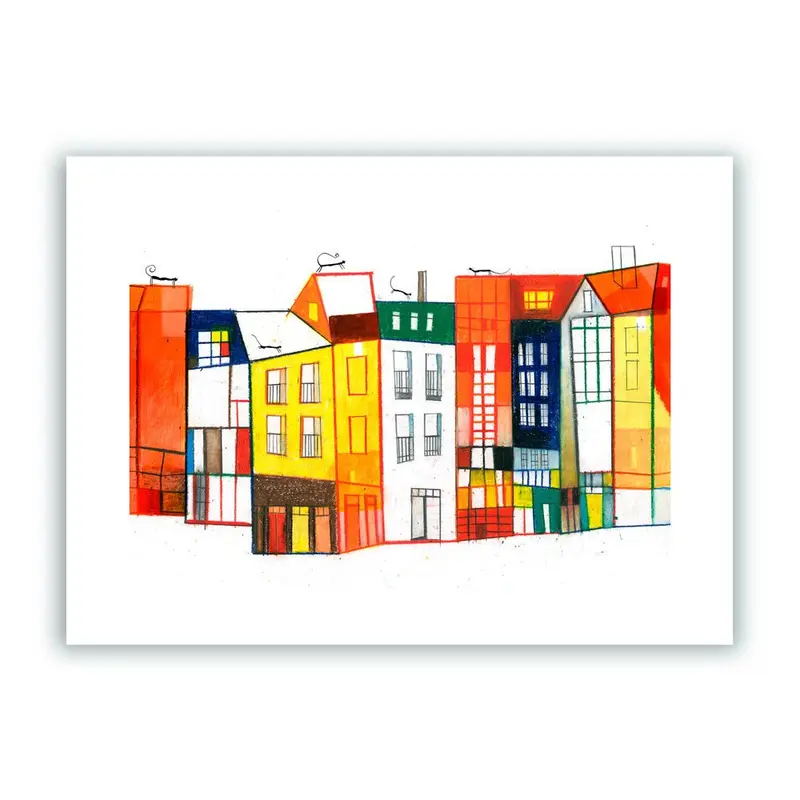 Casas de Colores Impresión Giclée (exclusivo online)