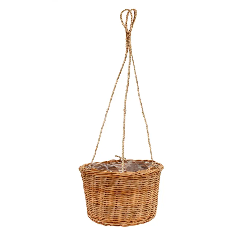 Cesta colgante de ratán