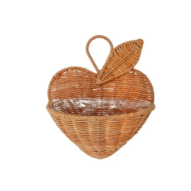 Cesta colgante de ratán