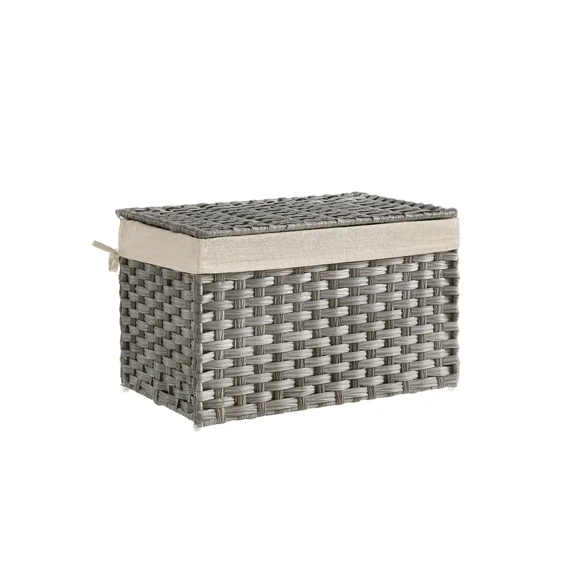Cesta de Almacenamiento con Tapa Plegable Bolsas de Tela Extraíbles y Asas