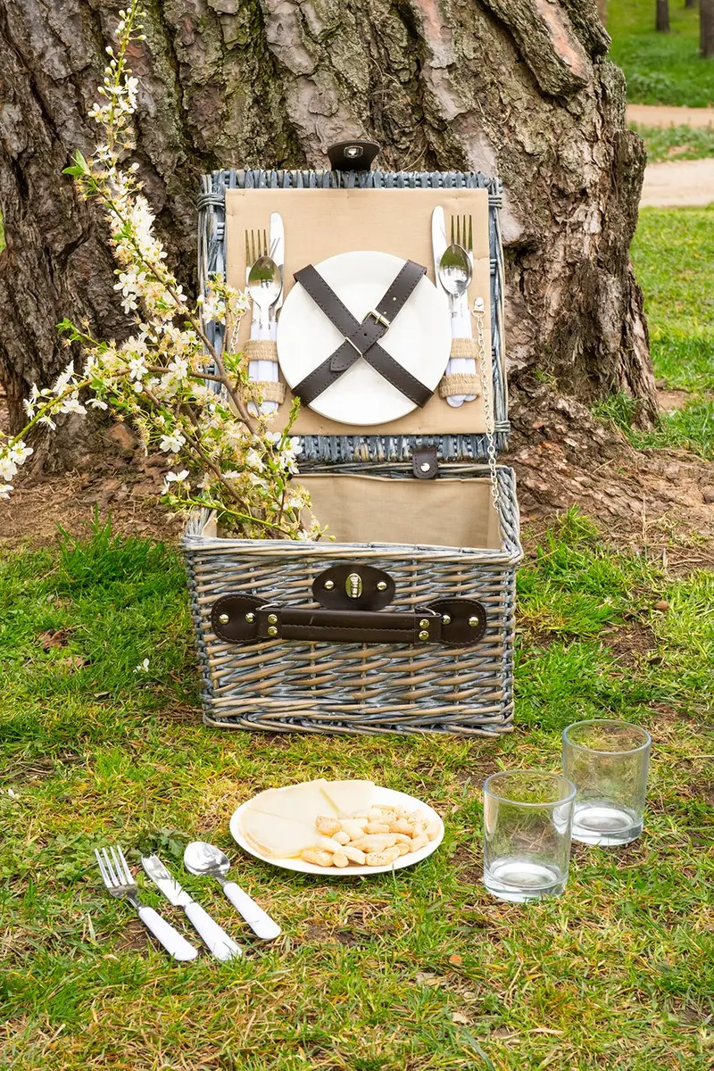Cesta De Picnic Marrón Para 2 Personas
