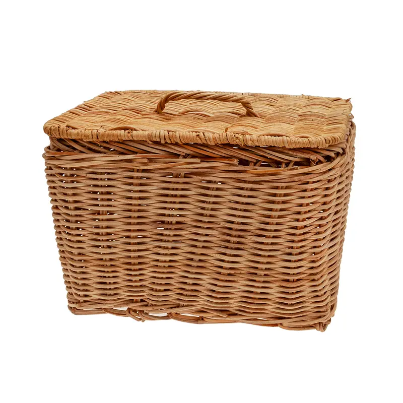 Cesta de ratán con tapa