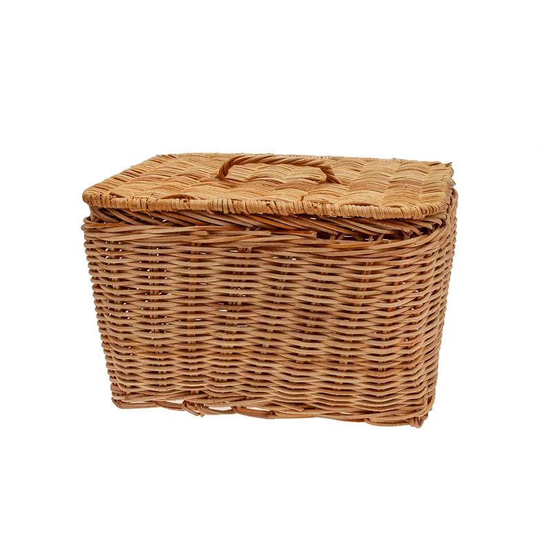 Cesta de ratán con tapa