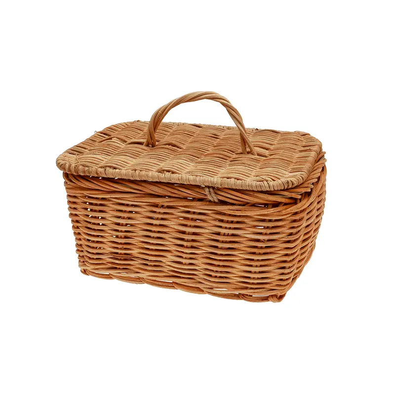 Cesta de ratán con tapa