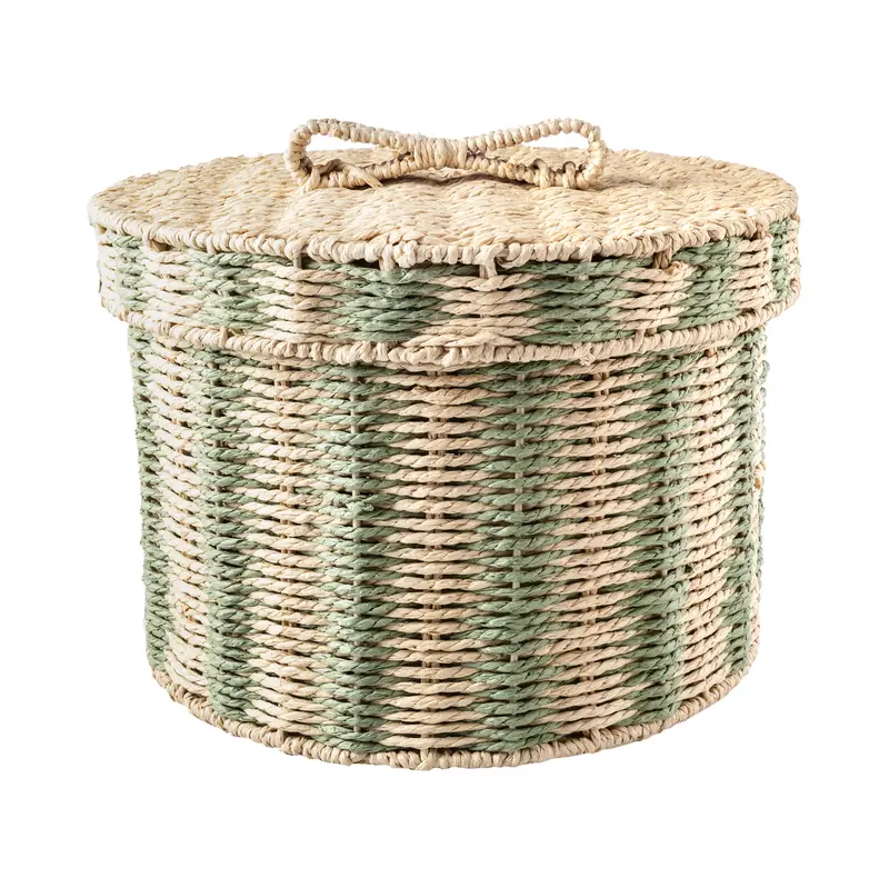 Cesta Organizadora Grande con Tapa de Fibra natural
