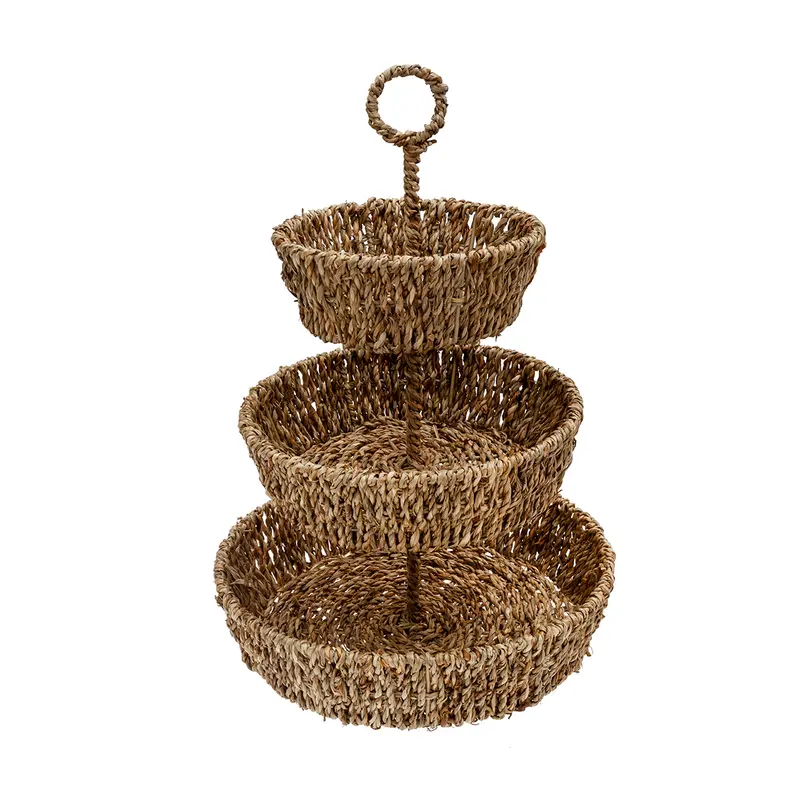 CESTA SEAGRASS 31X25X7 FRUTA MARRON