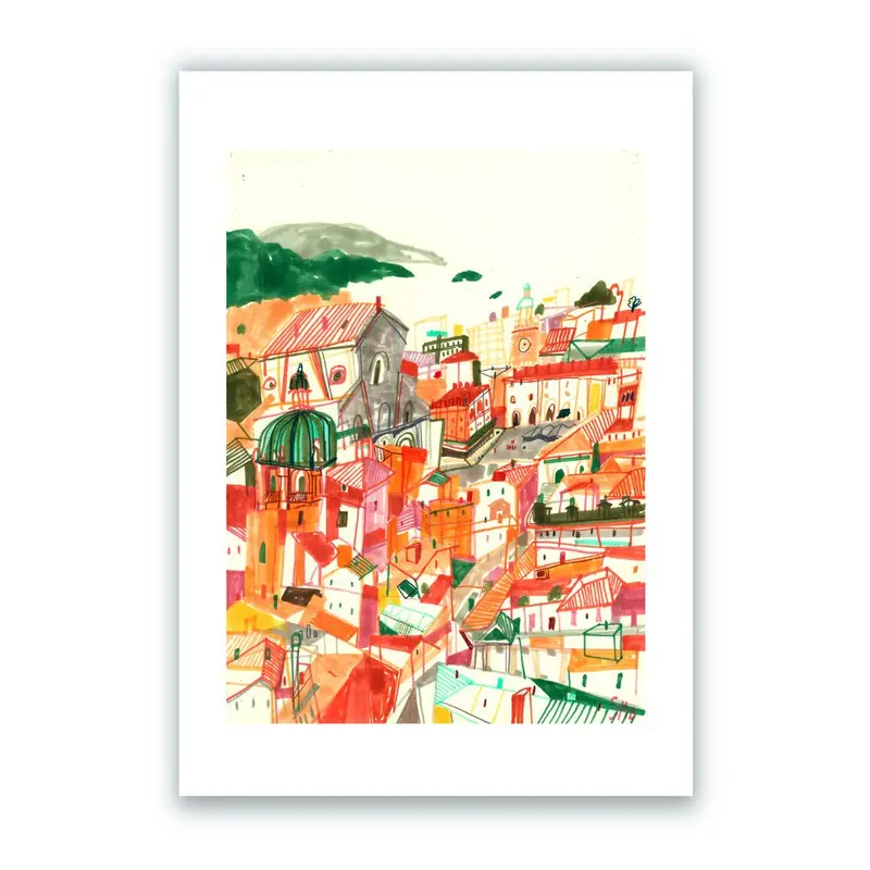 Ciudad Bologna Impresión Giclée