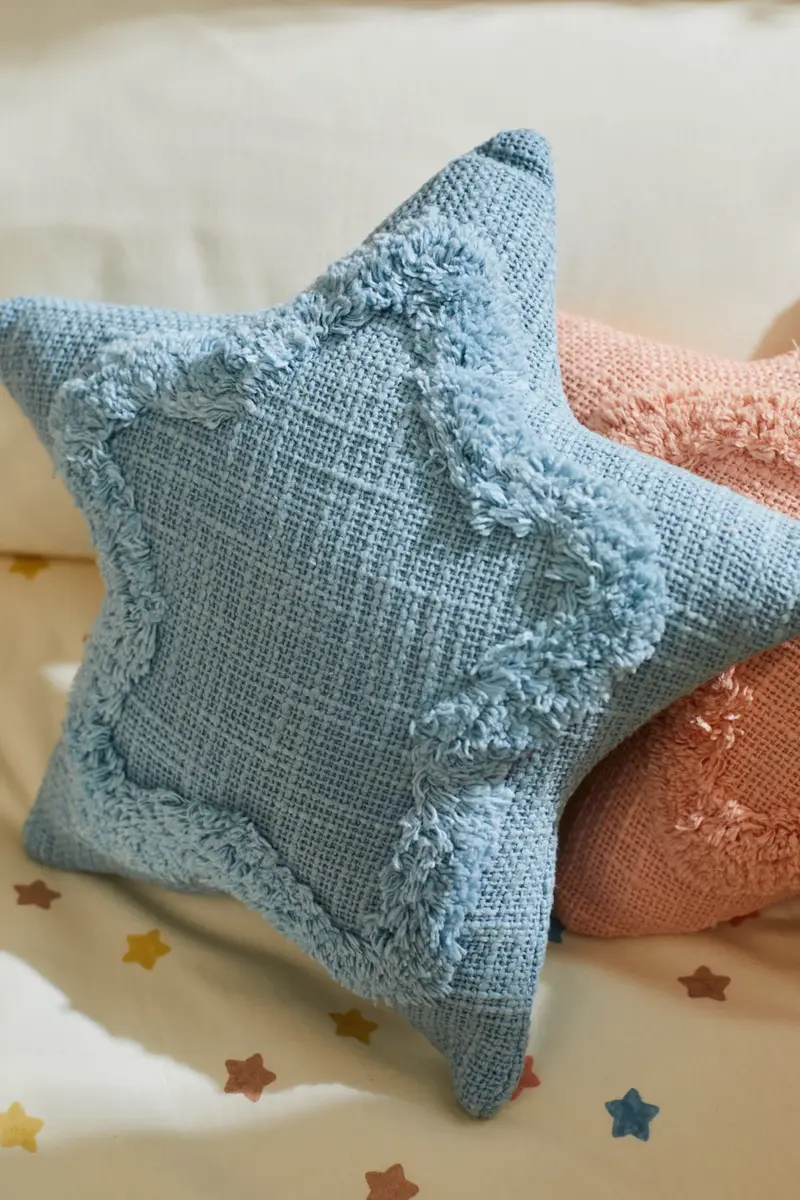 Cojín con forma de estrella azul Star