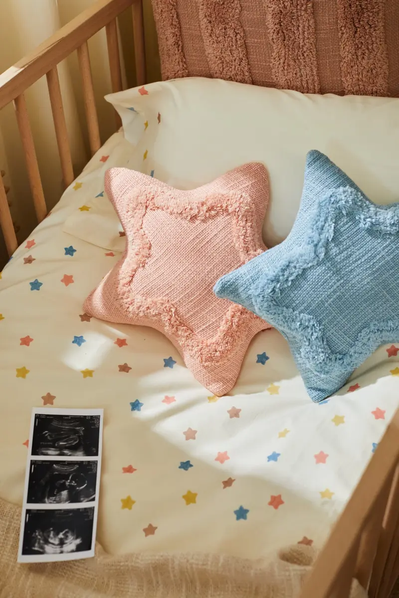 Cojín con forma de estrella rosa Star