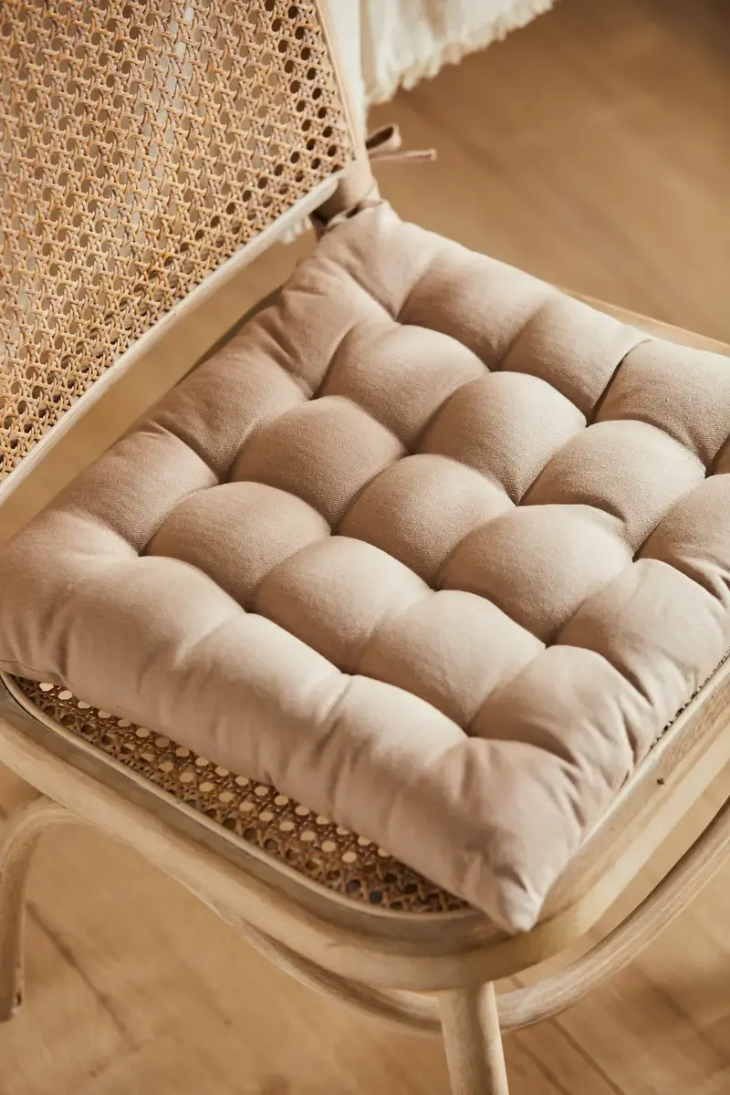 Cojín para silla cuadrado lavable de algodón piedra Gavema