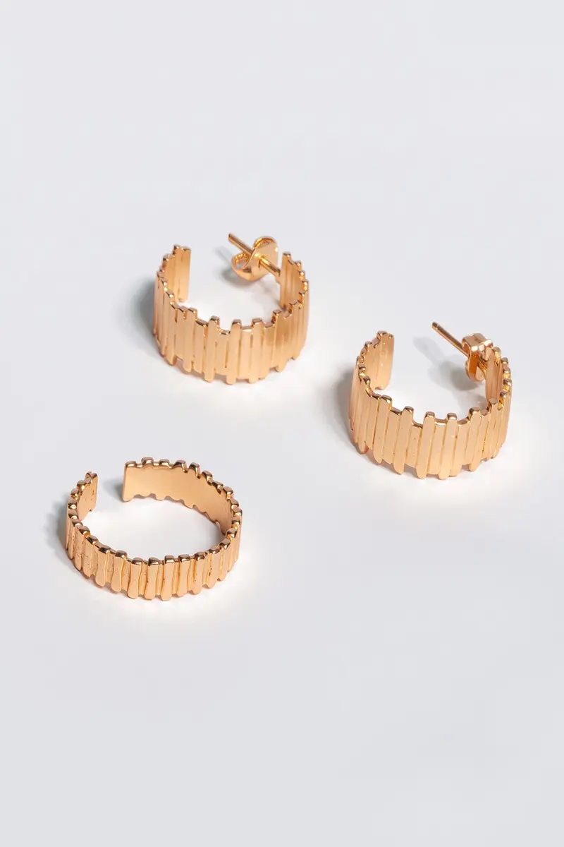 Combinación Anillo & Pendiente Diseño Irregular