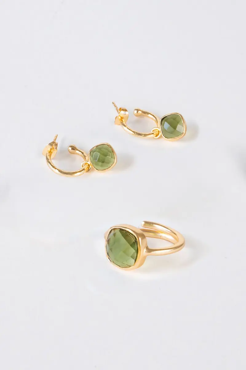 Combinación Pendiente & Anillo Cala Verde