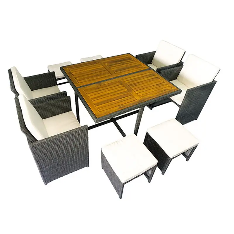 CONJUNTO DE 9 MUEBLES PARA JARDIN CUBO JAVA