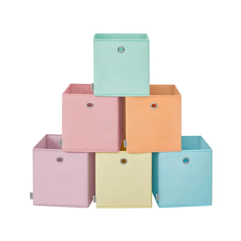 Conjunto de organizadores plegables de tela para estantería