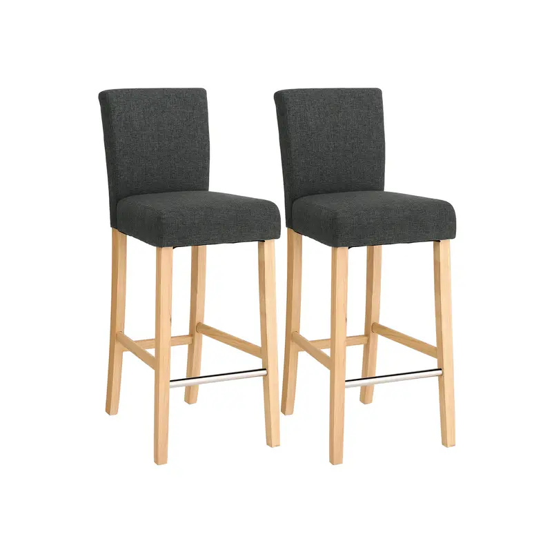 Conjunto de Taburetes de Bar Silla Acolchada en Tela de Lino
