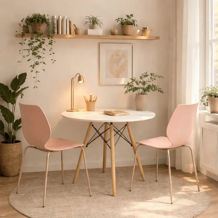 Conjunto mesa redonda 70 cm con 2 sillas Molly