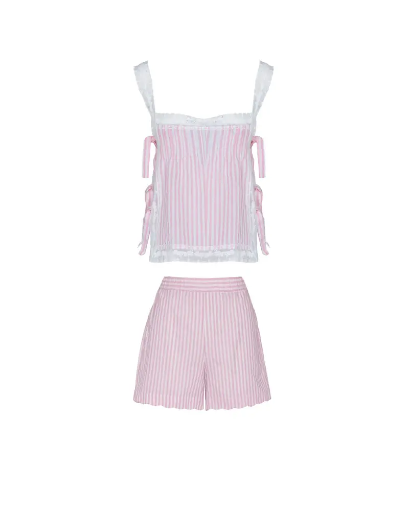 CONJUNTO PIJAMA LENCERO ROSA