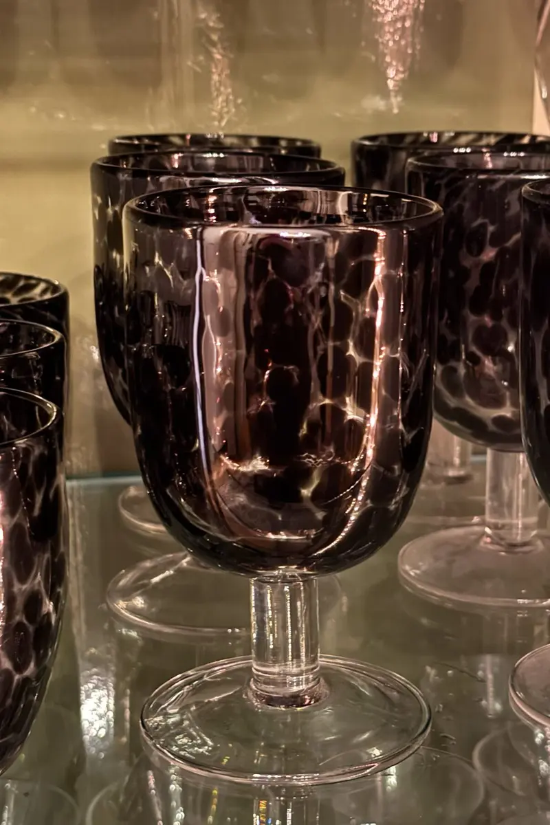 Copa De Cristal Con Diseño Moteado Negro