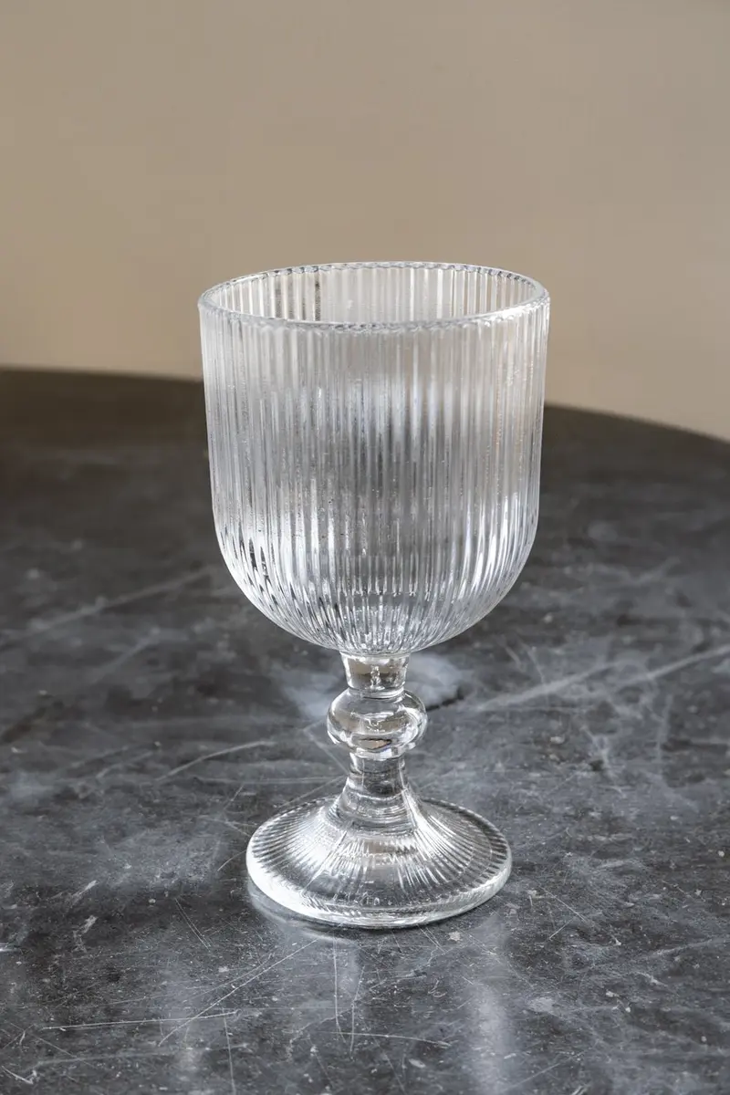 Copa De Cristal Tallada Transparente