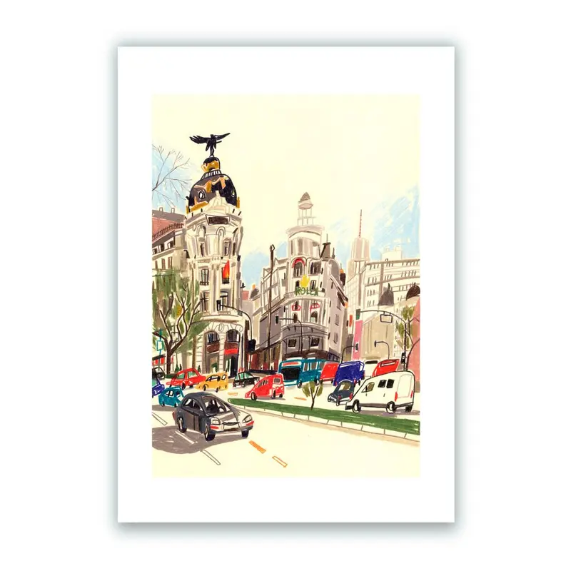 Cruce de las Calles Alcalá y Gran Vía Giclée Print