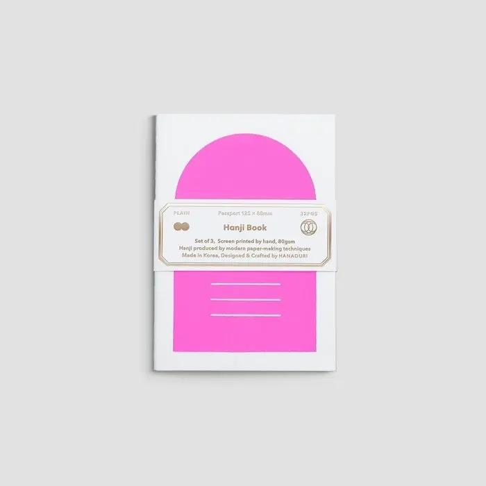 Cuaderno Pasaporte (set de 3) Rosa Neón