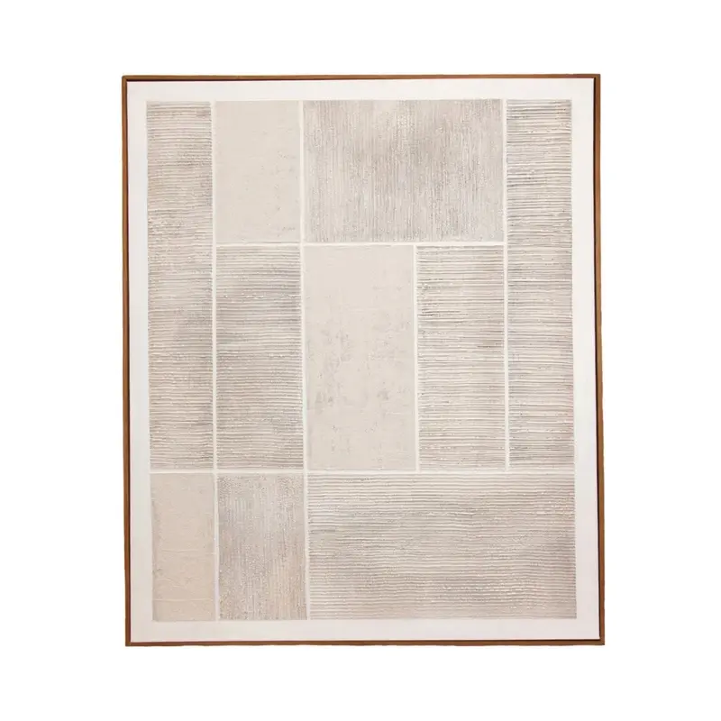 Cuadro abstracto en tonos beige y blanco Oslo 80×100 cm