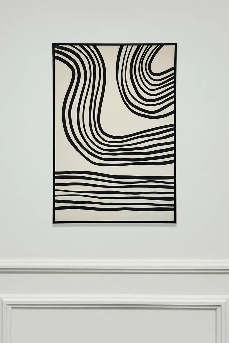 Cuadro De Lienzo Con Diseño De Ondas Pintadas En relieve