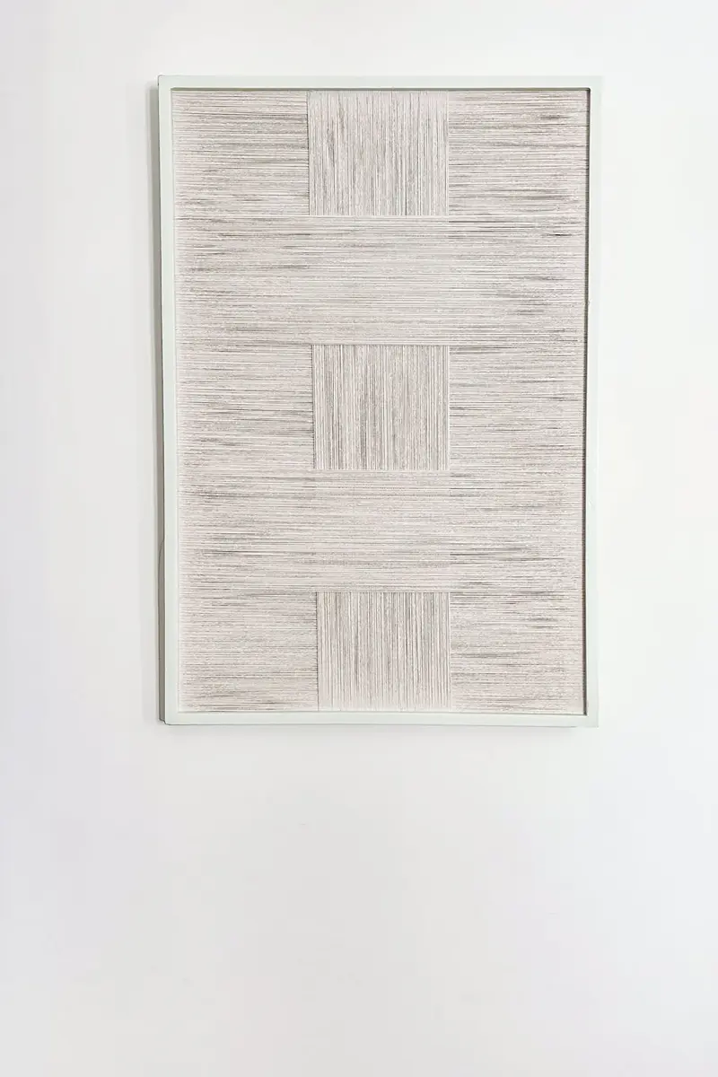 Cuadro Decorativo Rectangular Cuerdas De Algodón Beige