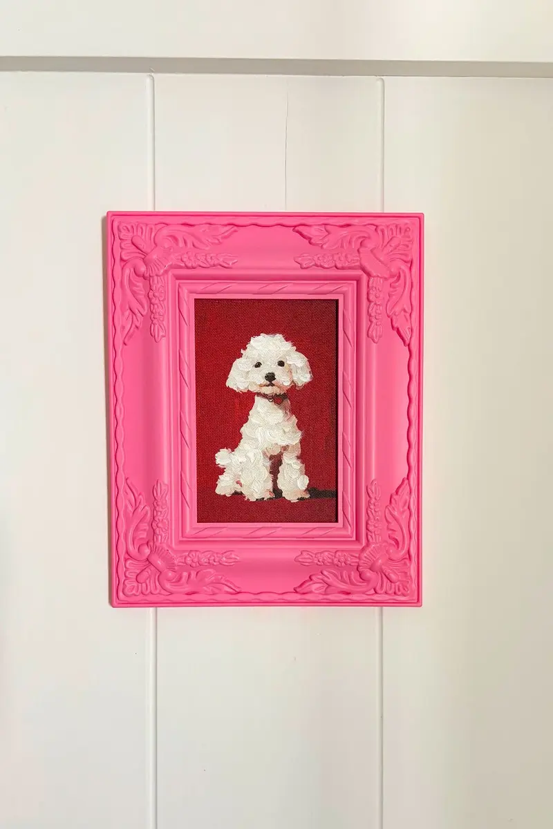 Cuadro Rosa Perro