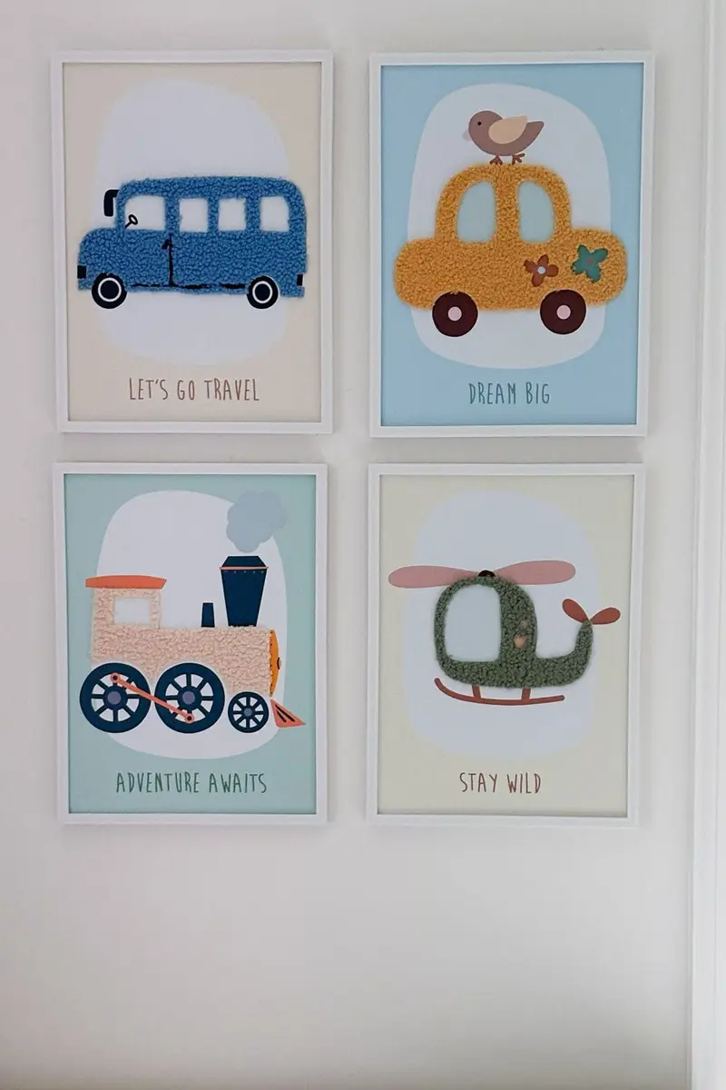 Cuadros Infantiles Con Diseño De Vehículos En Relieve