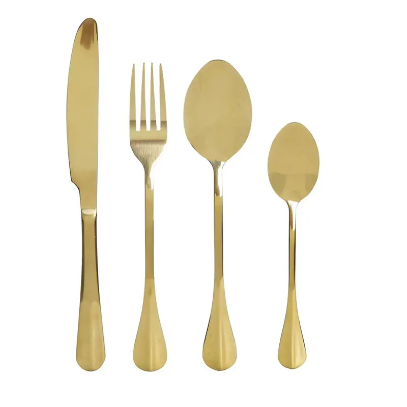 CUBERTERIA DORADA 16 PZAS INOX