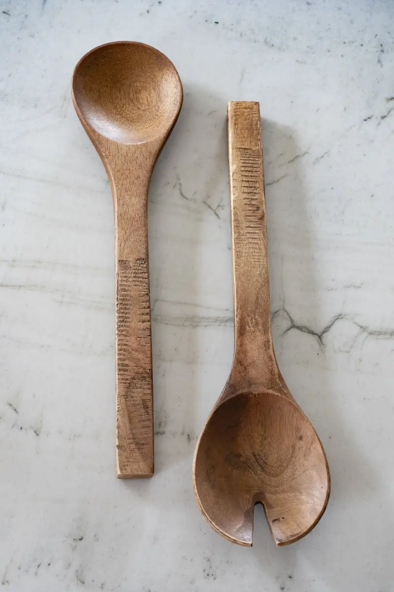 Cubiertos De Servir De Madera