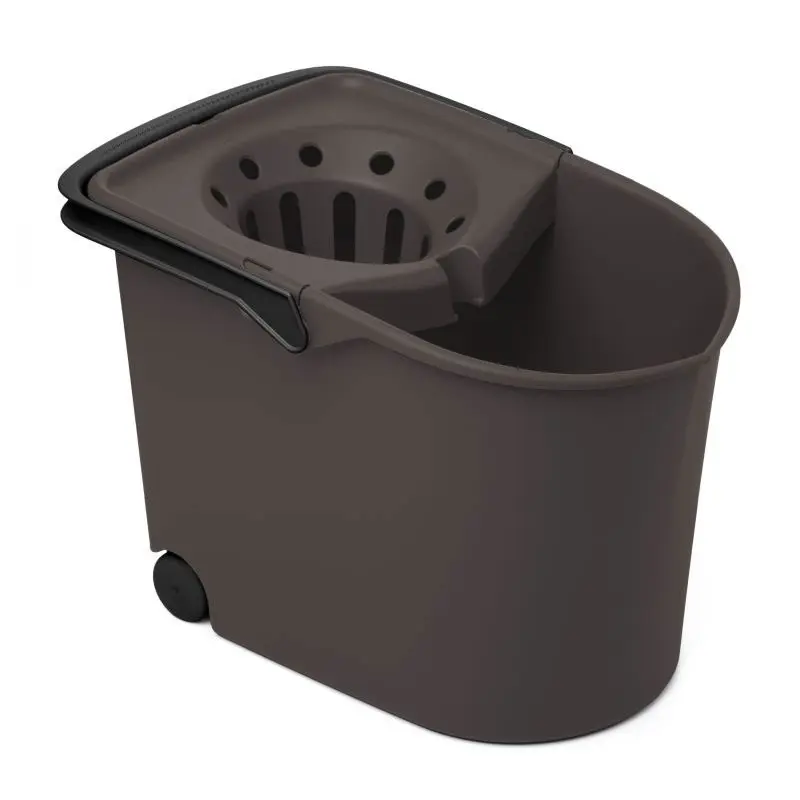 CUBO C/ESCURRIDOR C/ RUEDAS MARRON