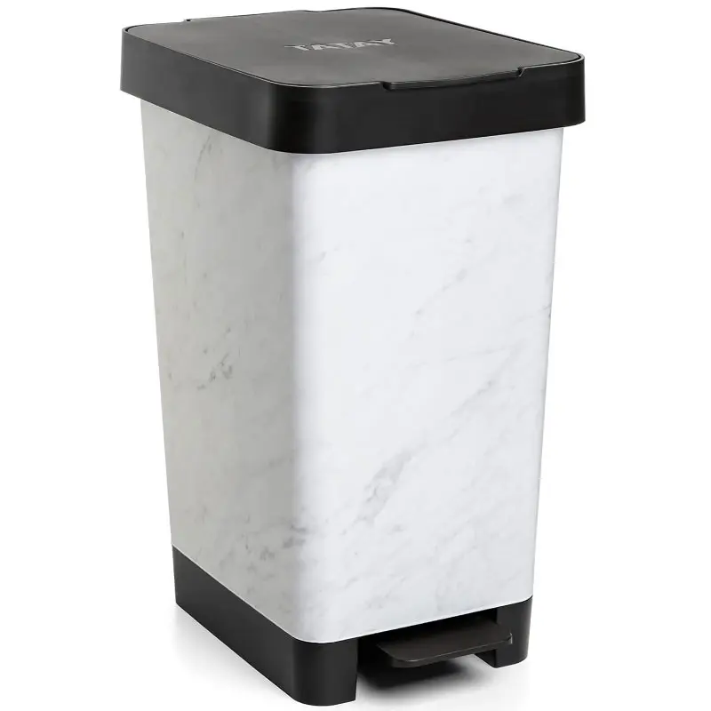 CUBO PEDAL 25 LITROS SMART DECO MARMOL