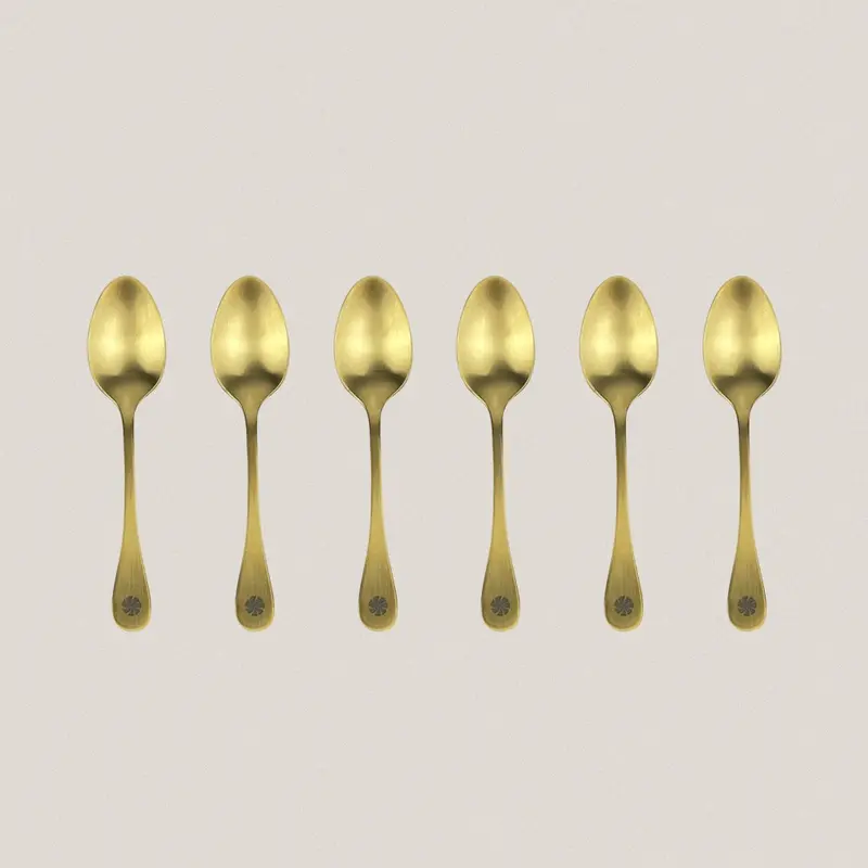 Cucharillas Moka Trisquel 6 Piezas Oro Mate