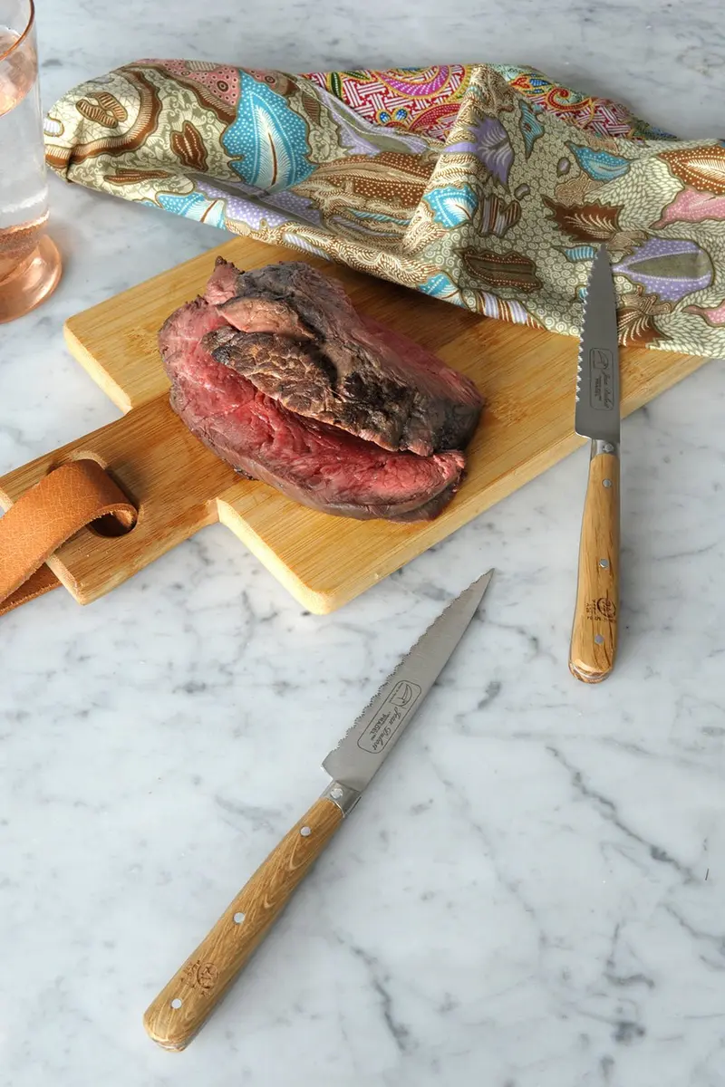 Cuchillo Carne Mango Madera Clara