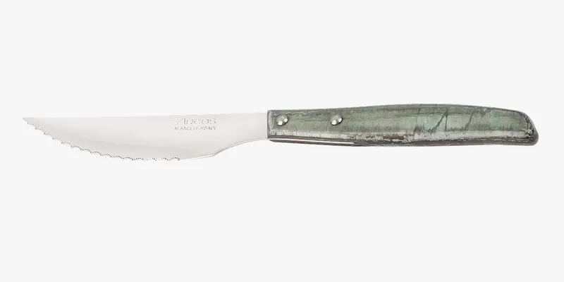 Cuchillo Chuletero Madera de Chopo Comprimida Tinte Azul 110 mm