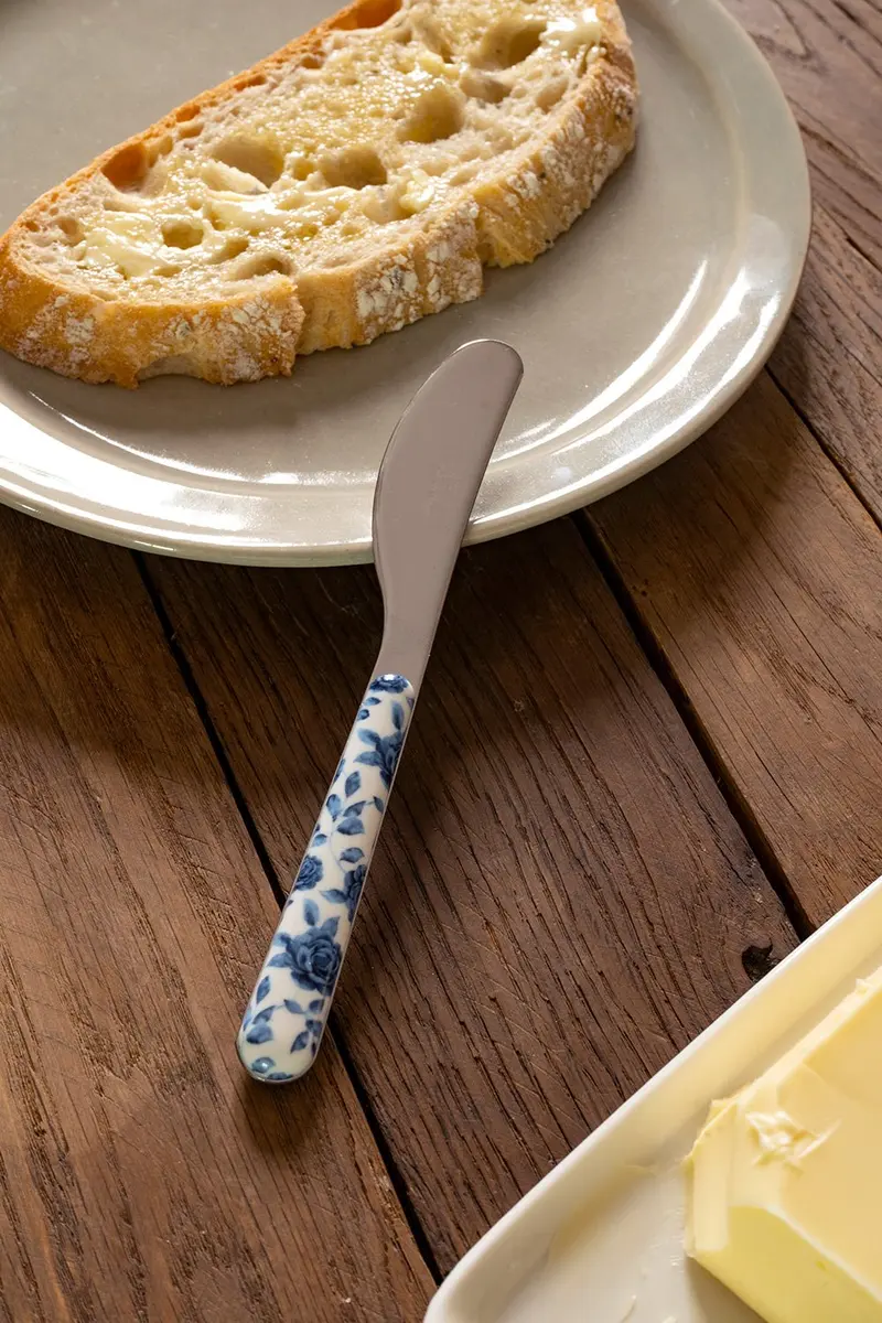Cuchillo Con Diseño De Flores Azules