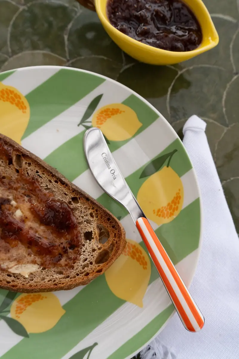 Cuchillo Con Diseño De Rayas Naranjas CO