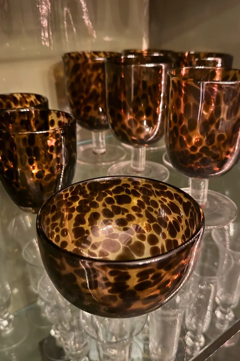 Cuenco De Cristal Con Diseño Moteado Ámbar