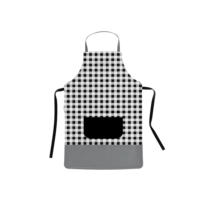 Delantal de cocina vichy negro