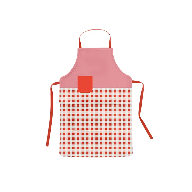 Delantal de cocina vichy rojo