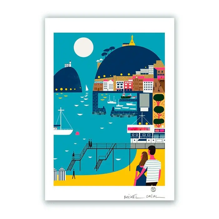 Donostiako Gauak Impresión Giclée