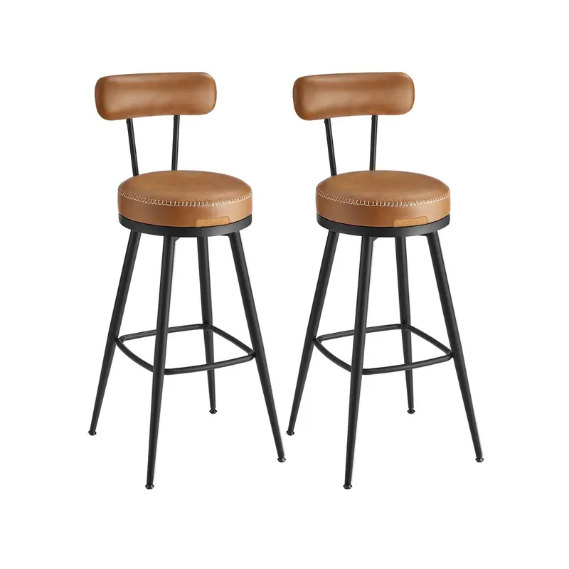 EKHO Colección - Taburetes de Bar Giratorias de Barra con Respaldo